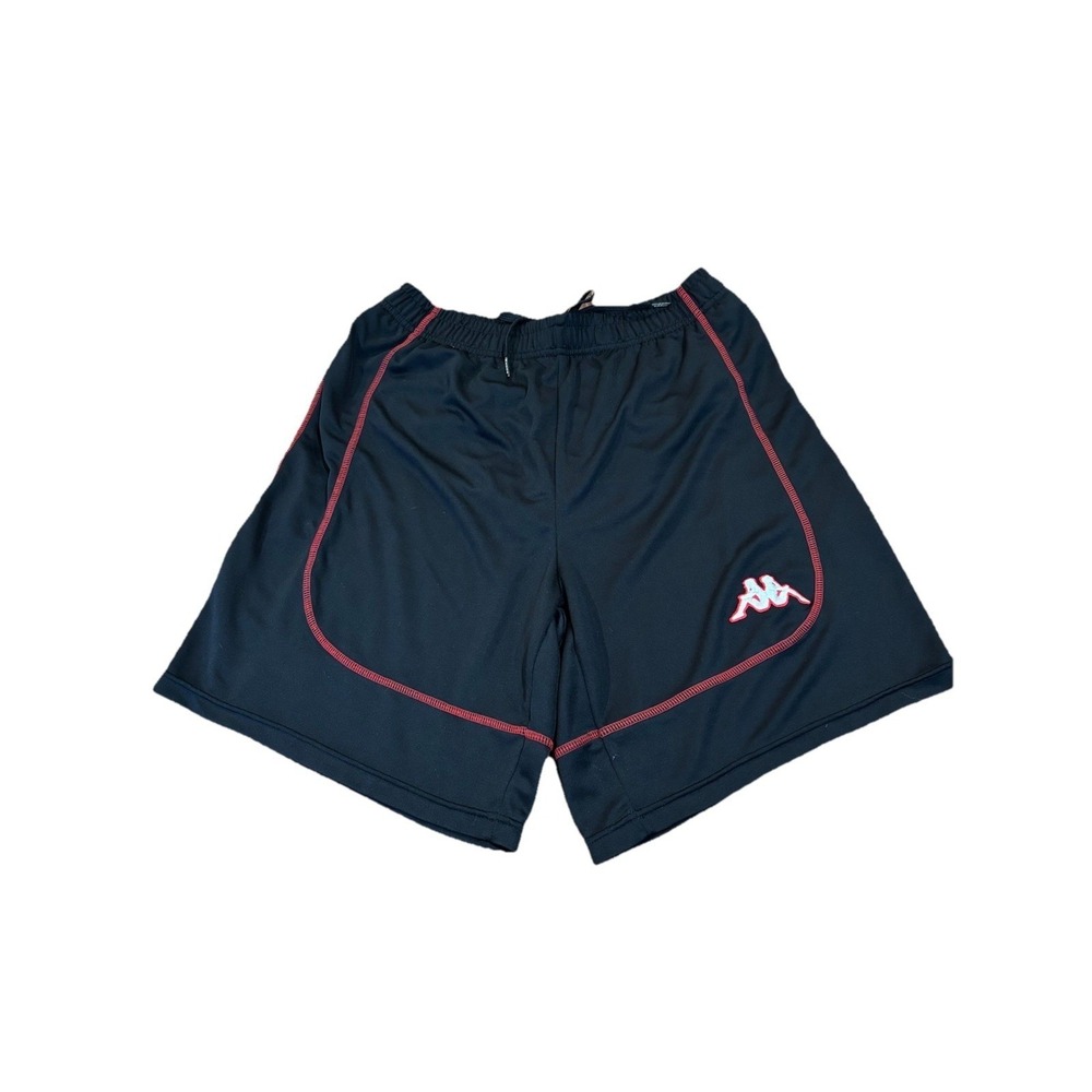 Kappa Black With Red Accents Soccer Shorts 14 Years boys Youth XXL unisex